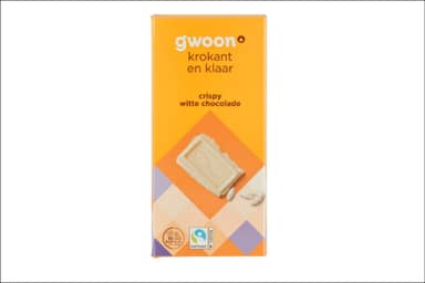 Terugroepactie G’woon chocoladetablet wit met rijstcrisp 200 gram (plastic)