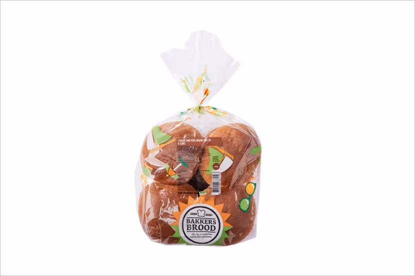 Terugroepactie Bakkers Brood Bruine bollen lang lekker vers 8 stuks bij Poiesz (melkallergie)
