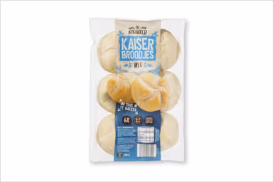 Terugroepactie Kaiser broodjes wit 6 x 50 gram van ALDI