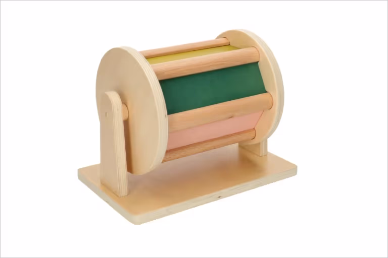 Terugroepactie Spinning drum babyspeelgoed hout van Dille & Kamille