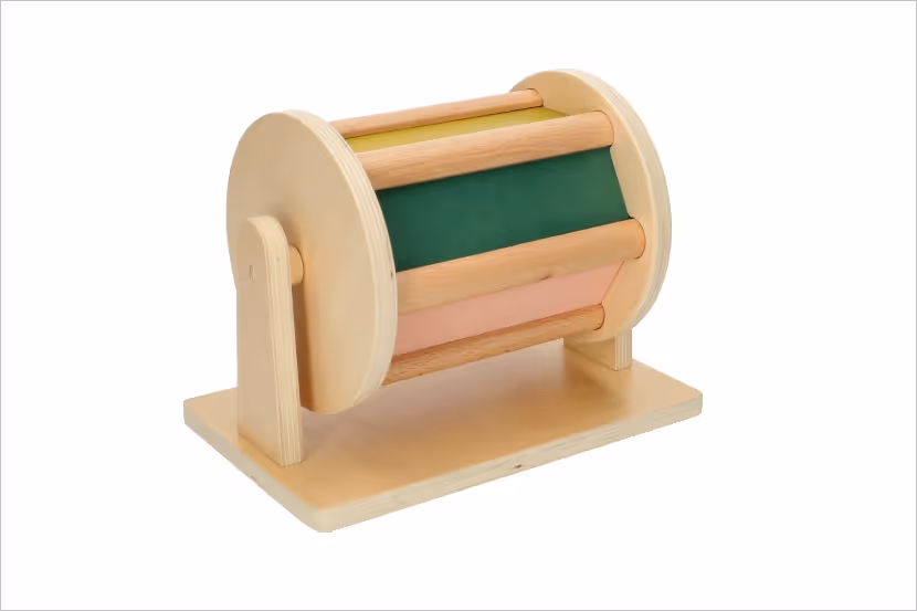 Terugroepactie Spinning drum babyspeelgoed hout van Dille & Kamille