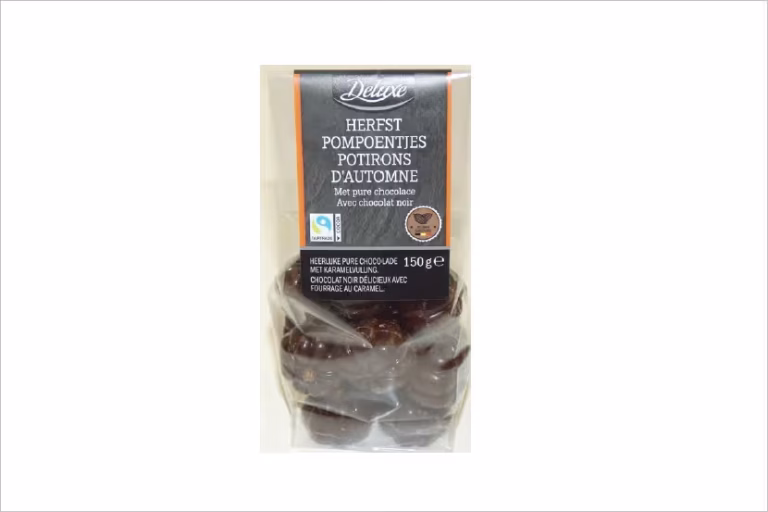 Terugroepactie Deluxe herfstpompoentjes met pure chocolade van Lidl
