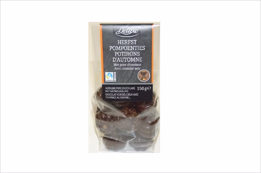 Terugroepactie Deluxe herfstpompoentjes met pure chocolade van Lidl