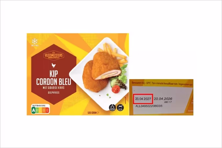 Veiligheidswaarschuwing Kip cordon bleu (diepvries)