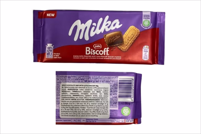 Terugroepactie Milka Biscoff 90 gram (allergenen)