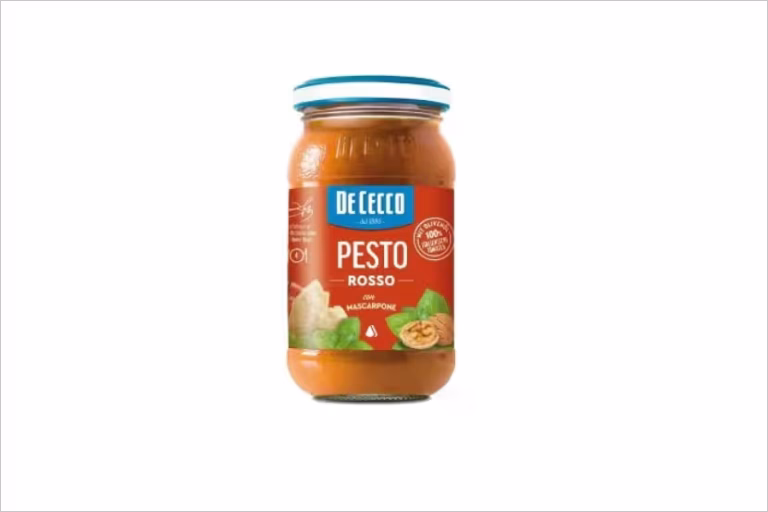 Terugroepactie De Cecco Pesto Rosso con mascarpone 200 gram (allergenen)