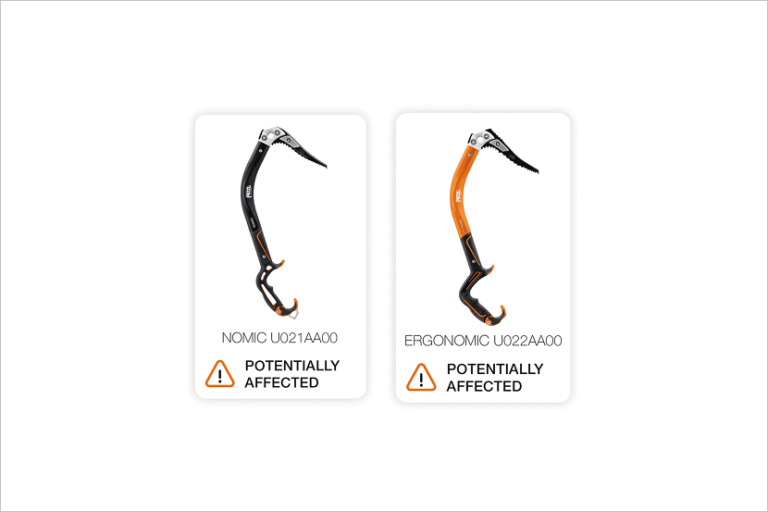 Terugroepactie Petzl NOMIC en ERGONOMIC ijsbijlen