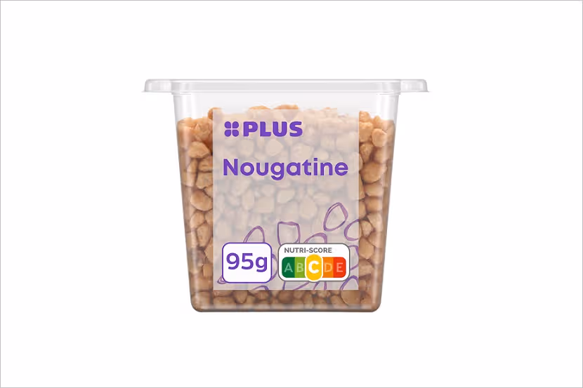 Terugroepactie PLUS Nougatine 95 gram (hazelnoot-, pinda-, gluten- en lactose-allergie)